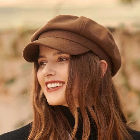 Accessories - Minimalist Brown Baker Boy Cap
